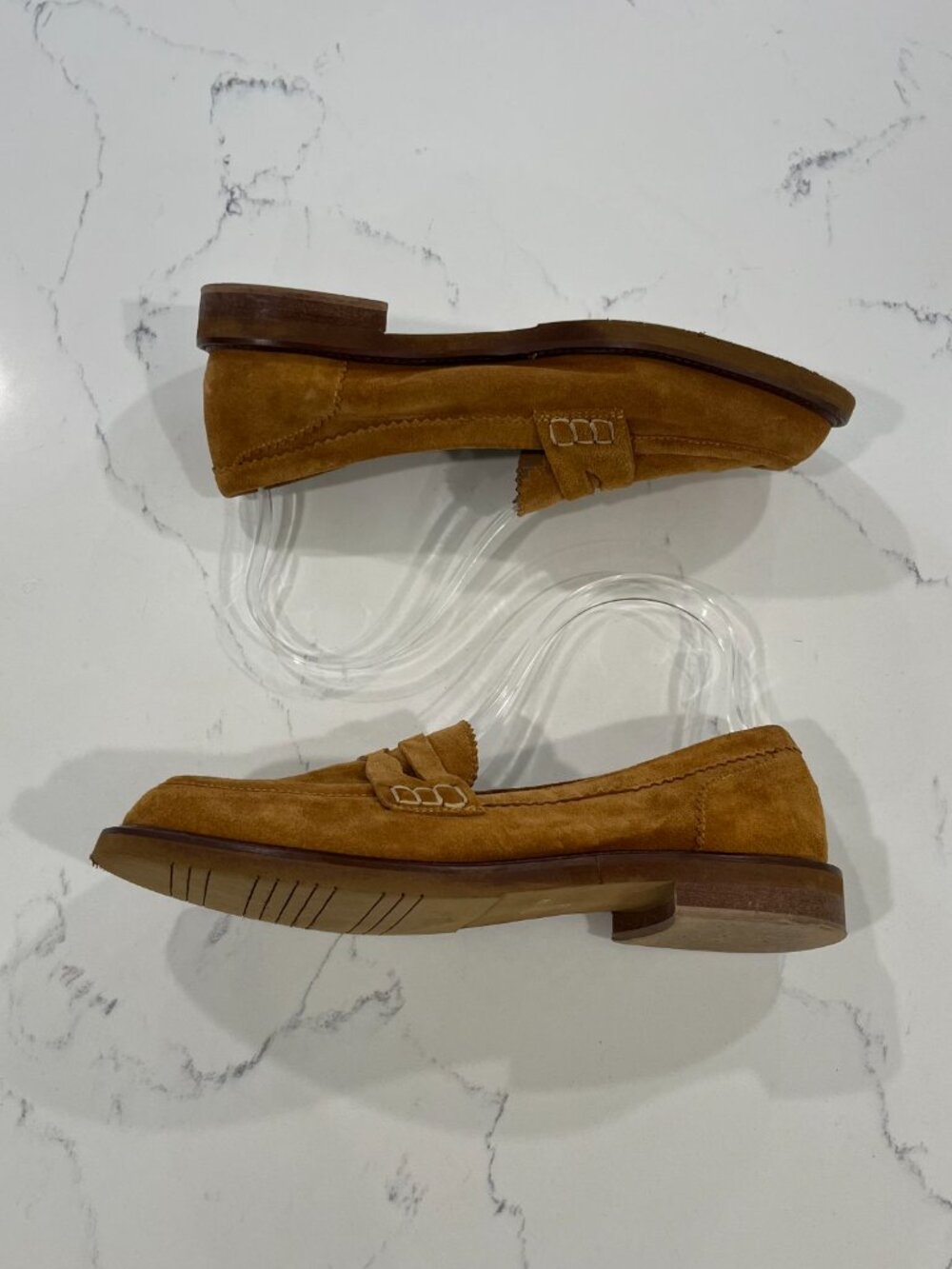 Contigo Milano Tan Suede Gathered Loafer Size 38 / 7.5 US - Picture 7 of 9